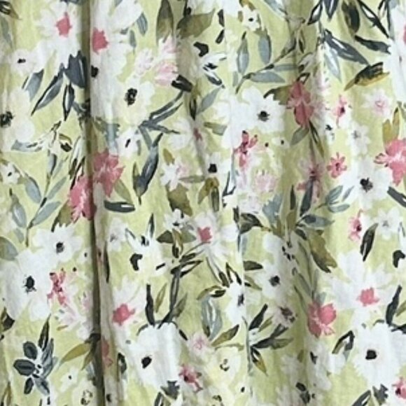 Reitmans Linen Blend Floral Midi Sundress Smocked Sz XL Boho Milk Maid Lined Tie - Picture 3 of 9